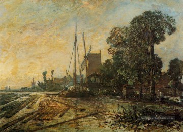 Moulin à vent près de l’eau Johan Barthold Jongkind Peinture à l'huile